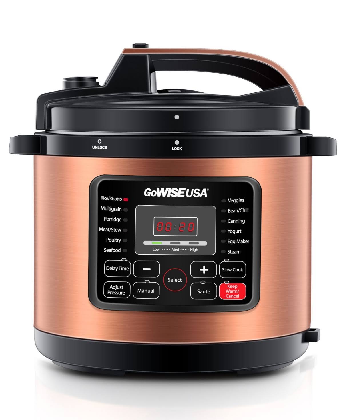 GoWISE USA Copper 6qt 12 in 1 Electric Pressure Cooker