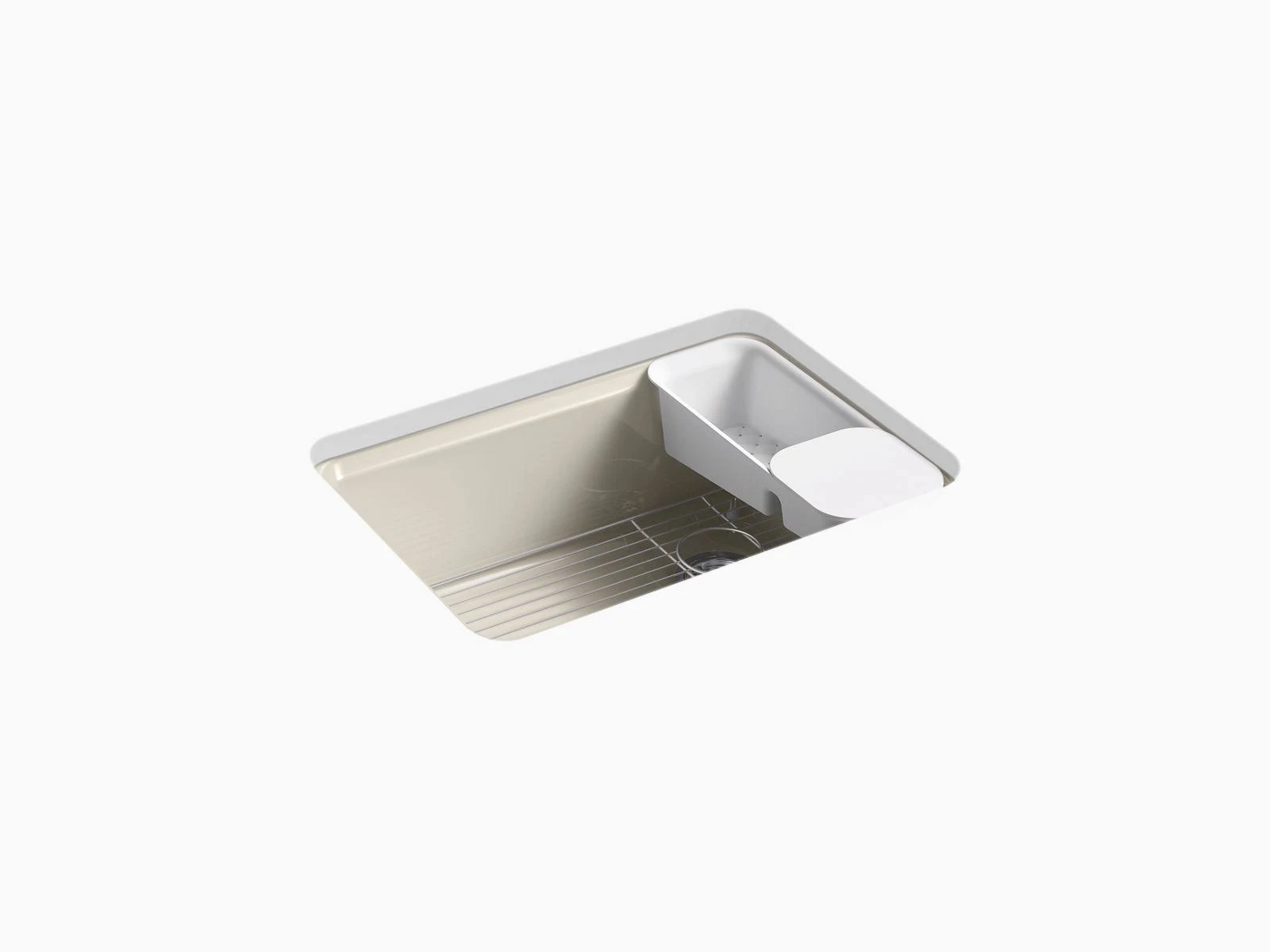 Kohler K-8668-5UA2-G9 Riverby 27x22 x 22x22 x 9-5/8x22 Undermount Single-Bowl Kitchen Sink with 5 Oversized Faucet Holes, Sandba