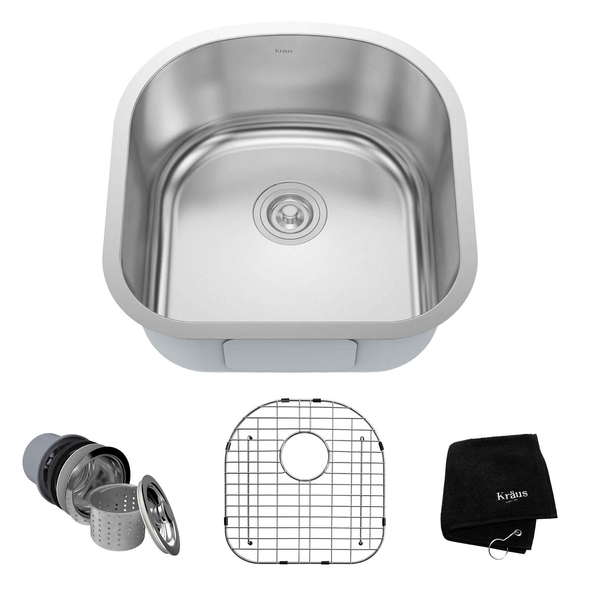 Kraus KBU15 Stainless Steel 20x22 Undermount Single Bowl Kitchen Sink