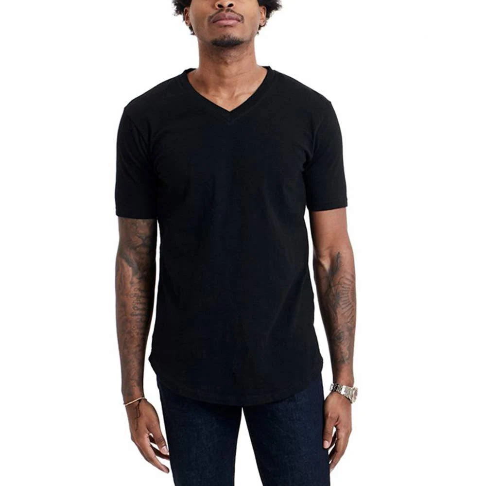 Goodlife Scallop Slub V-Neck T-Shirt Black
