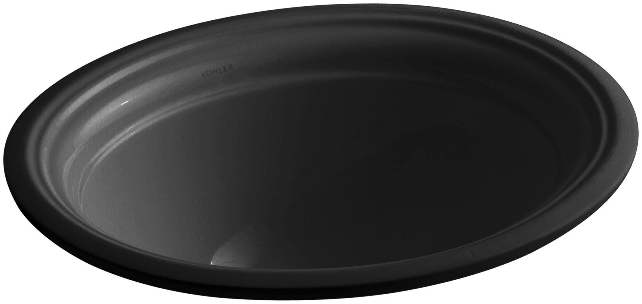 KOHLER K-2350-7 Devonshire 16-7/8 In. Undermount Bathroom Sink, Black Black