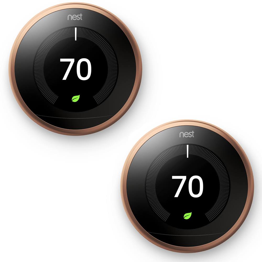 Nest Learning Thermostat 3rd Gen Copper 2 Pack (T3021US)