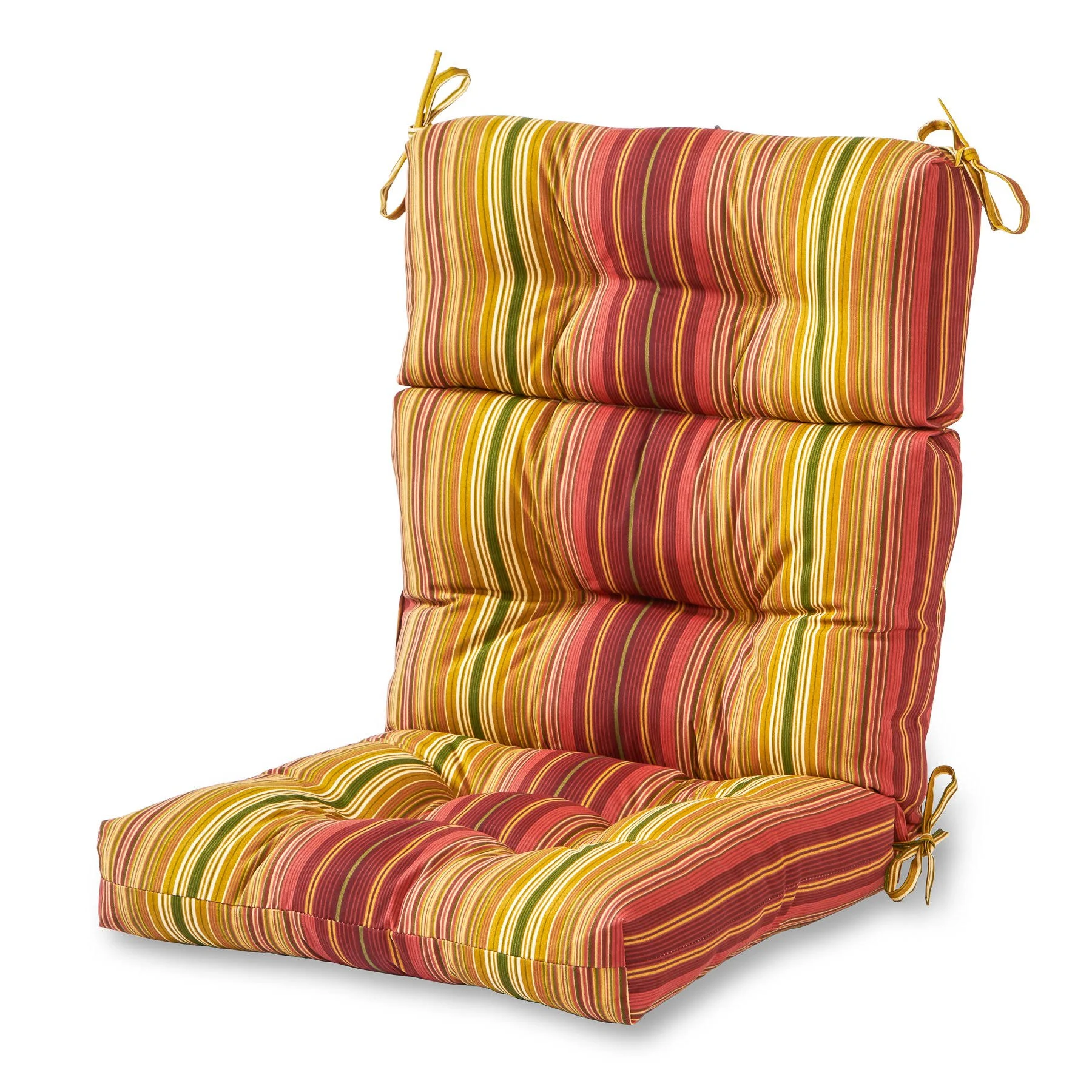 Greendale Home Fashions AZ4809-KINNIBARI Cinnamon Stripe 44&& x 22&& Outdoor Seat/Back Chair Cushion
