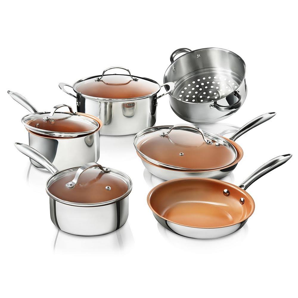 Gotham Steel - 10-Piece Cookware Set - Stainless Steel
