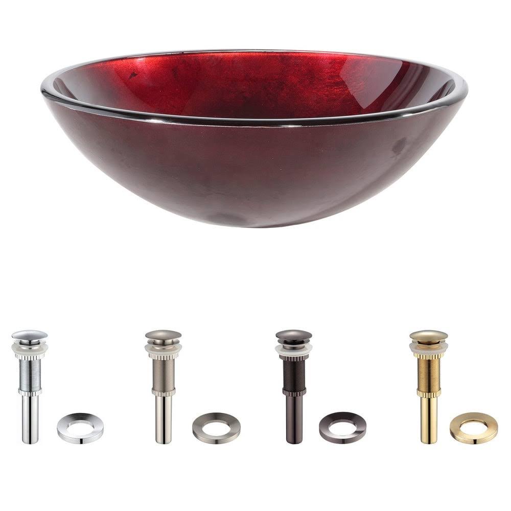 Vessel Sink Kraus GV-200-G Irruption Red Glass/Gold