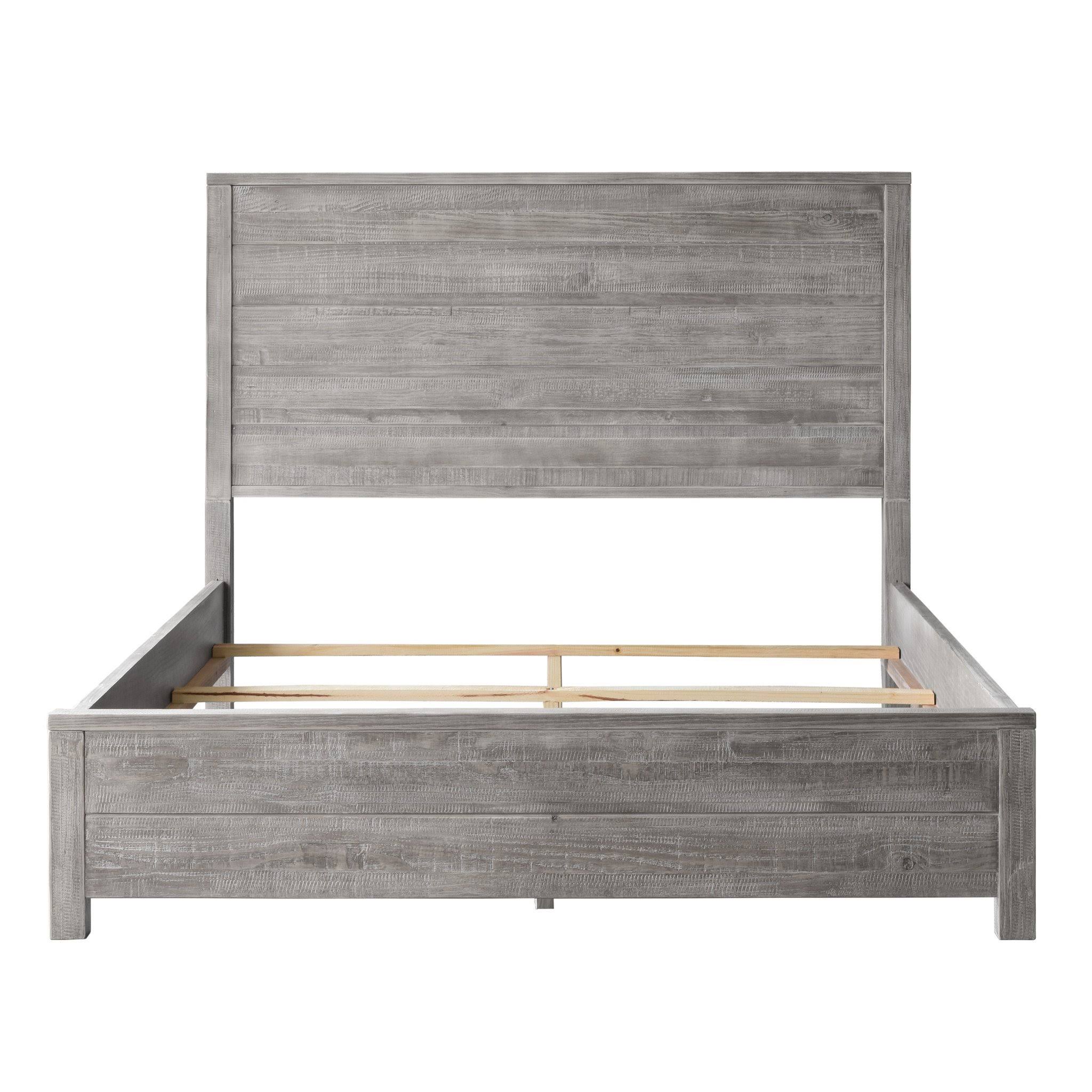 Grain Wood Furniture Montauk Panel Bed, Rustic Gray, Full