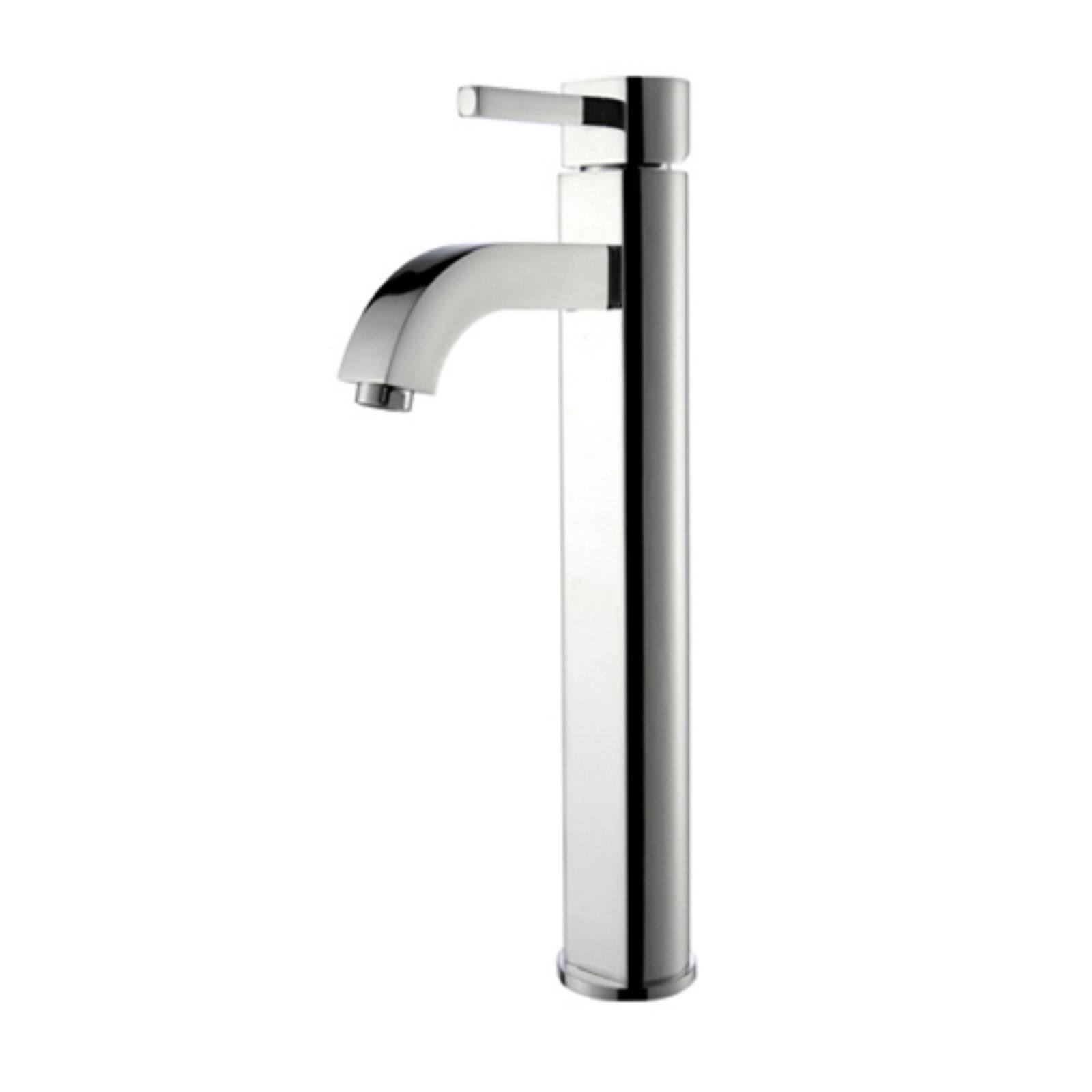 Kraus FVS-1007-PU-10CH Ramus Single Lever Vessel Bathroom Faucet with Matching Pop Up Drain Chrome