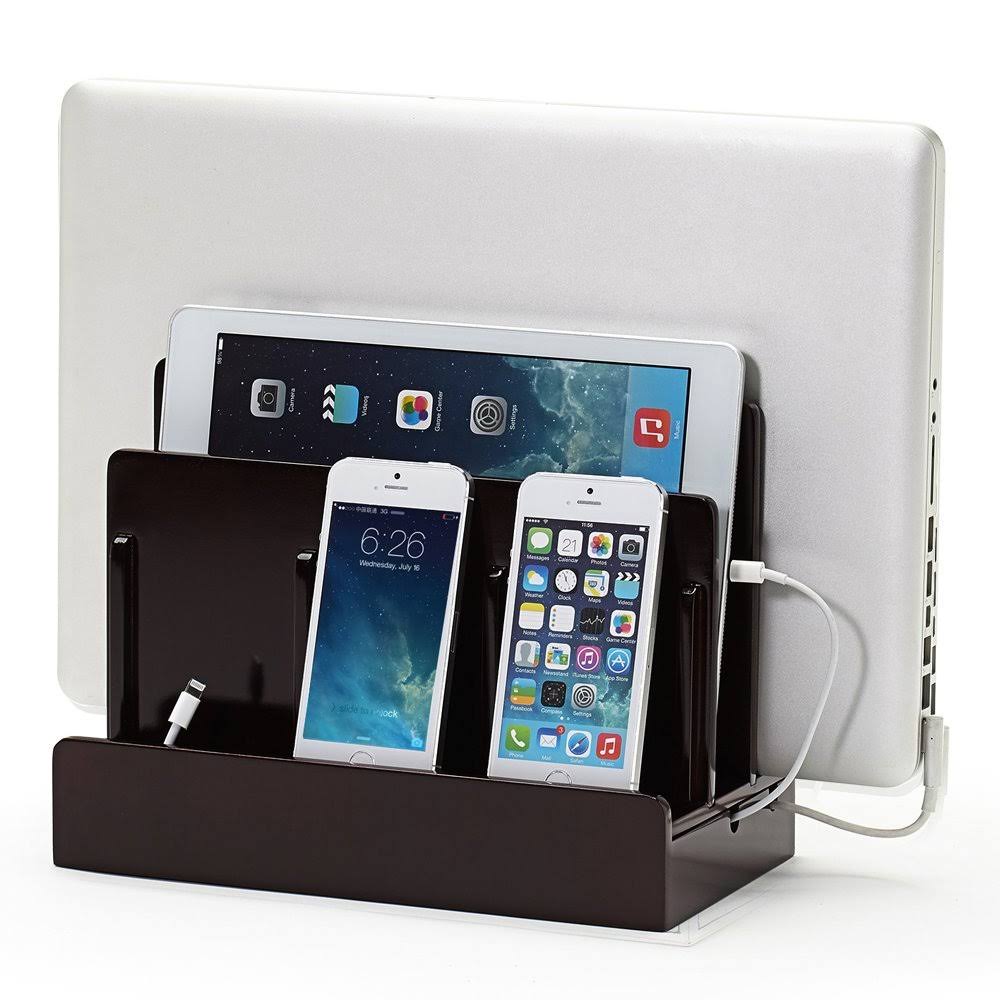 High Gloss Multi-Device Charging Station and Dock - Cherry