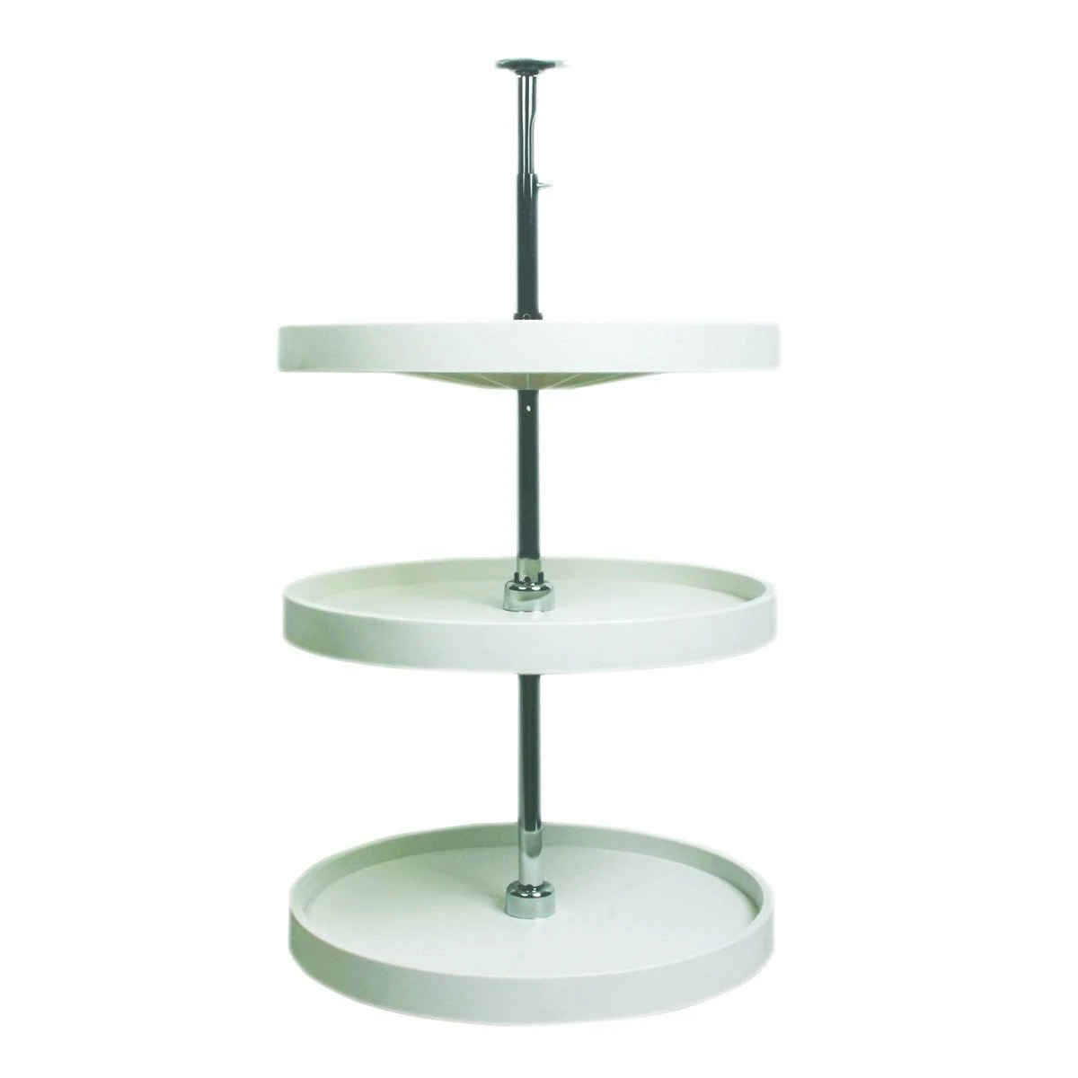 20x22 Knape u0026 Vogt PFN20S3T Lazy Susan Polymer Full Round - Triple Shelf - White