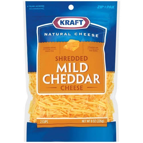 Kraft Cheese Mild Cheddar Shredded 8 oz Pack of 3