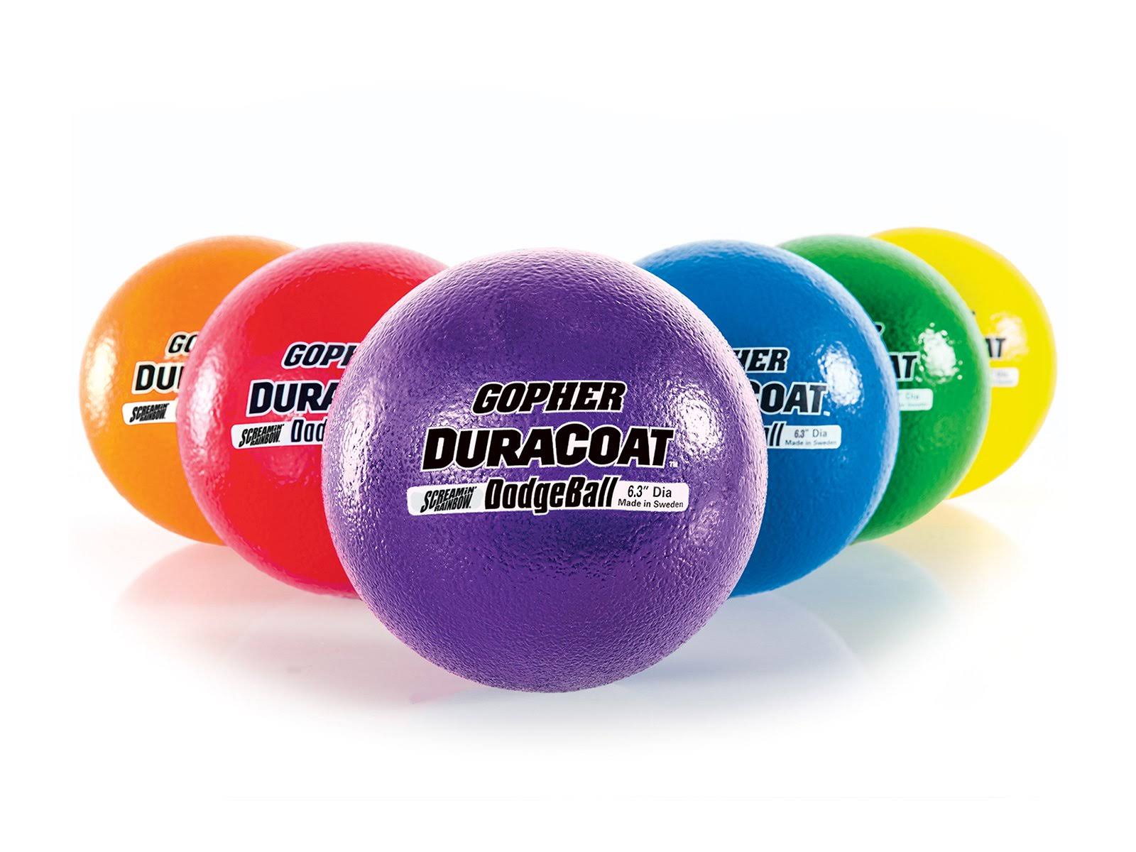 Gopher Duracoat Foam Dodgeballs - Screamin& Rainbow 6.3x22 Diameter