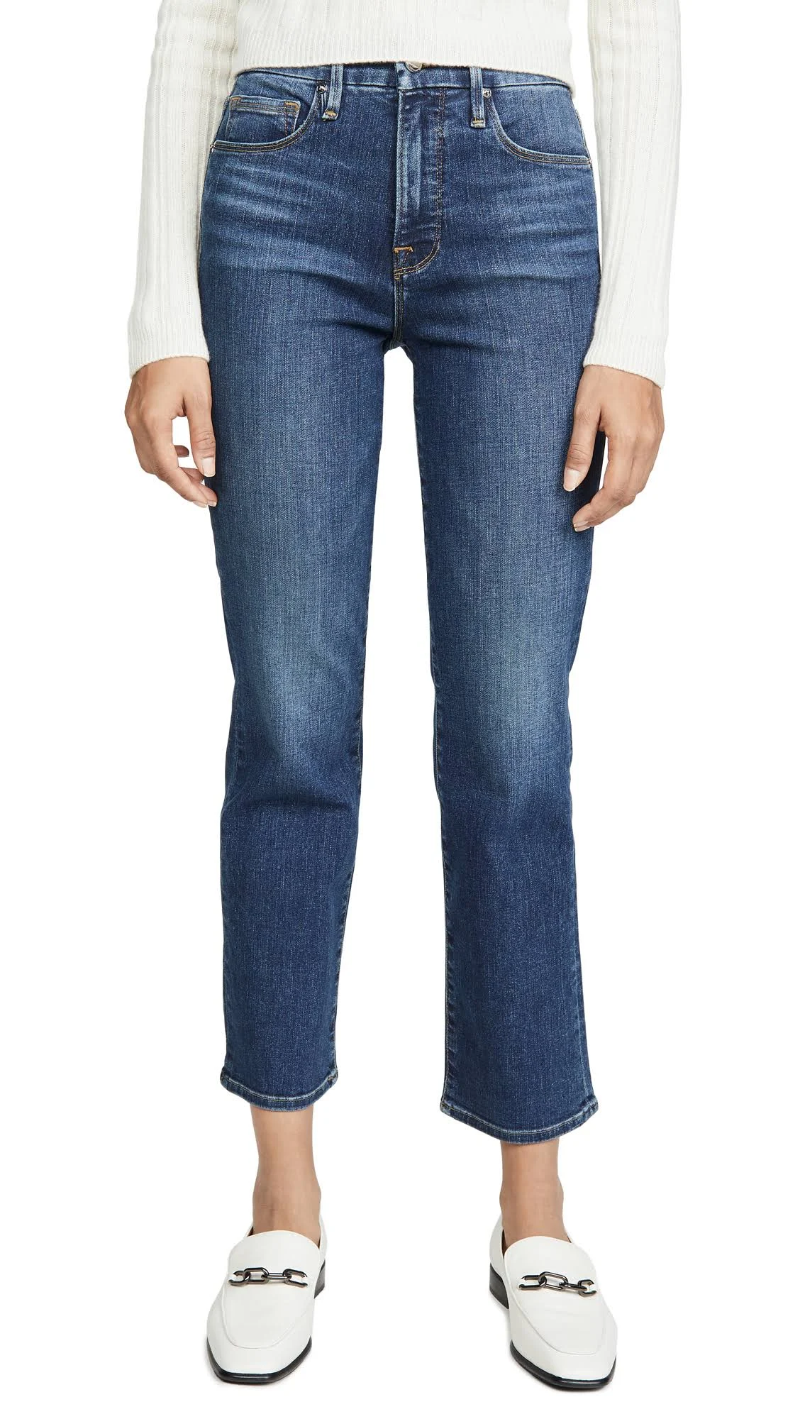 Good American Good Straight Jeans Blue358 24