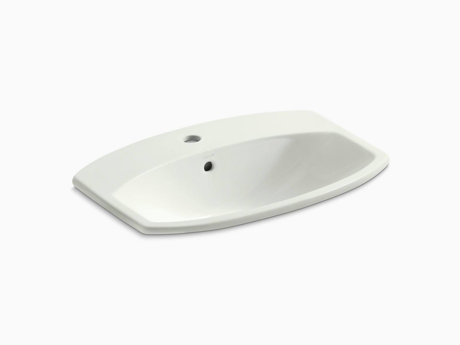 KOHLER K-2351-1-NY Cimarron Drop-In Bathroom Sink with Single Faucet Hole, Dune