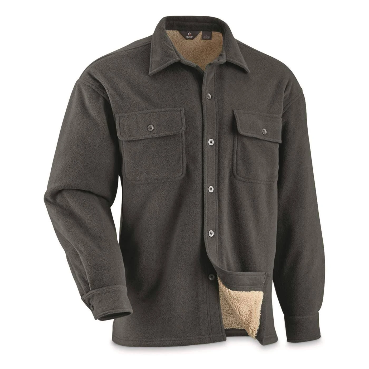 Guide Gear Mens Sherpa Lined Fleece CPO Shirt