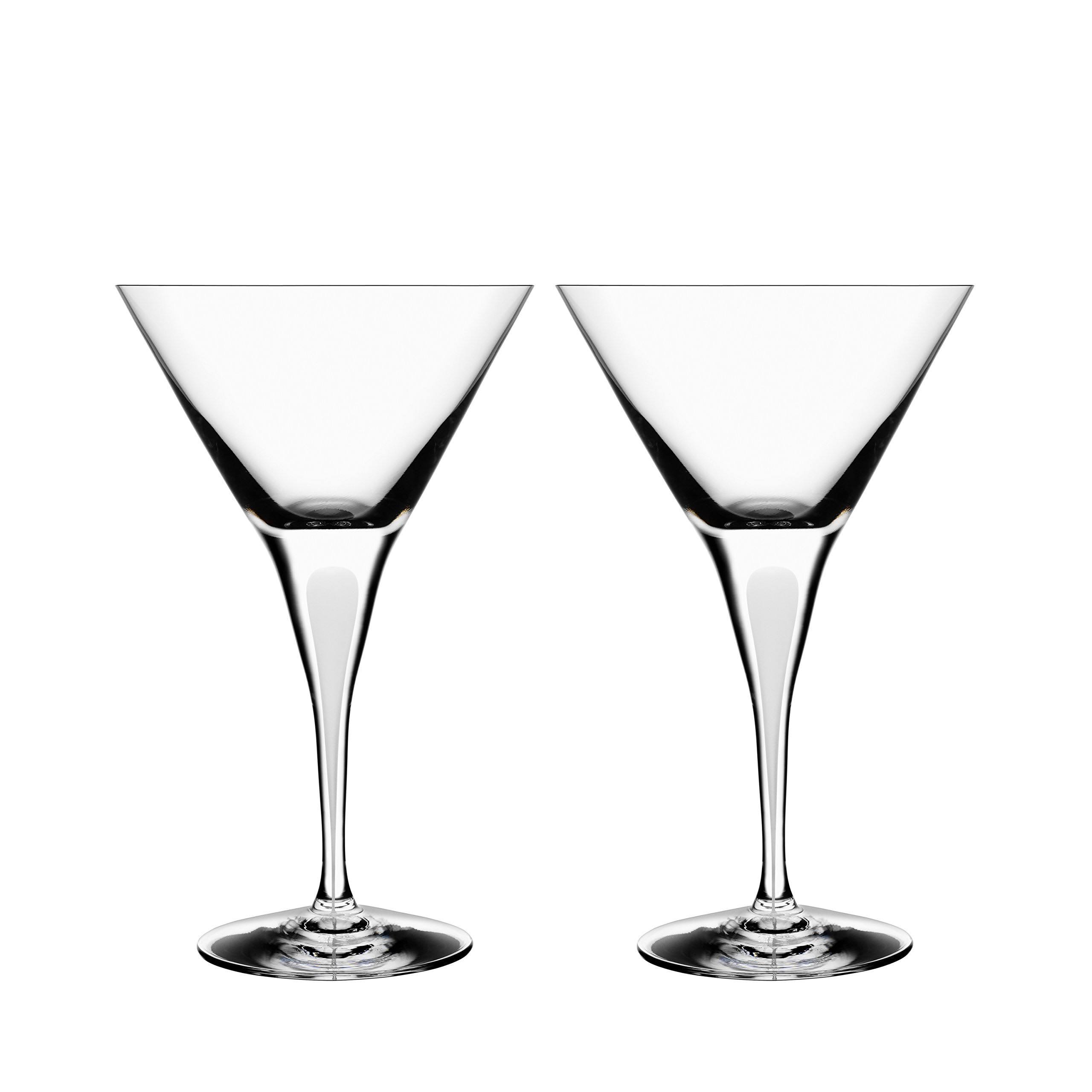 Orrefors Intermezzo Satin 7 Ounce Martini Glass, Set of 2