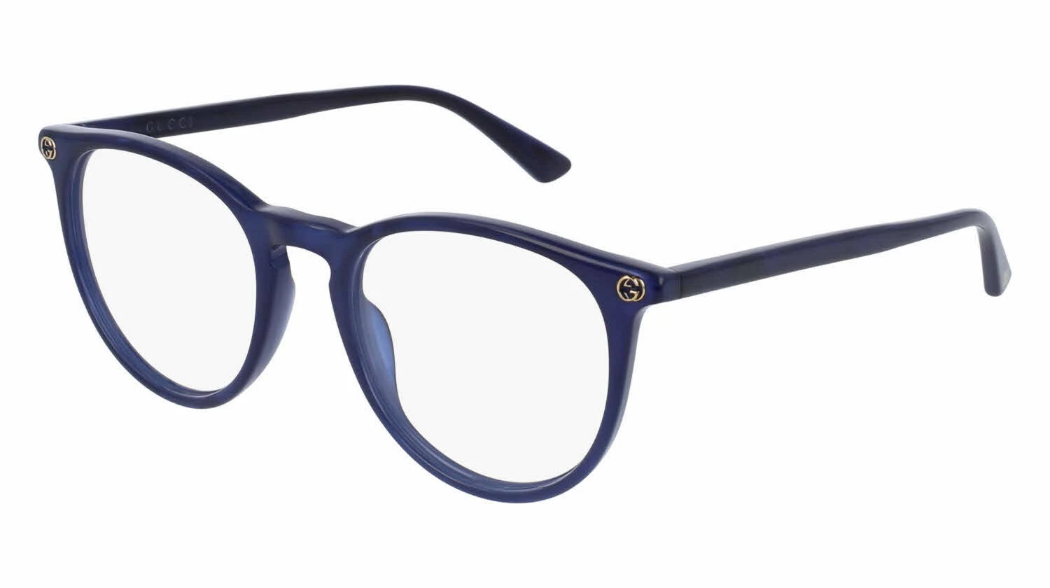 Gucci GG0027O 005 Blue Round Eyeglasses