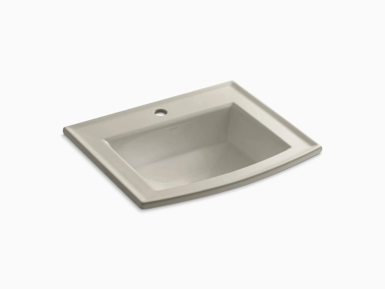 KOHLER K-2356-1-G9 Archer Drop-In Bathroom Sink with Single Faucet Hole, Sandbar