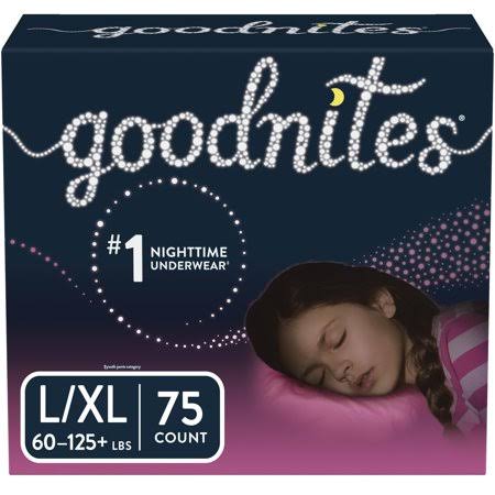 GoodNites Girls& Bedwetting Underwear, L/xl, 75 CT, Size: Size Large/XL, Blue
