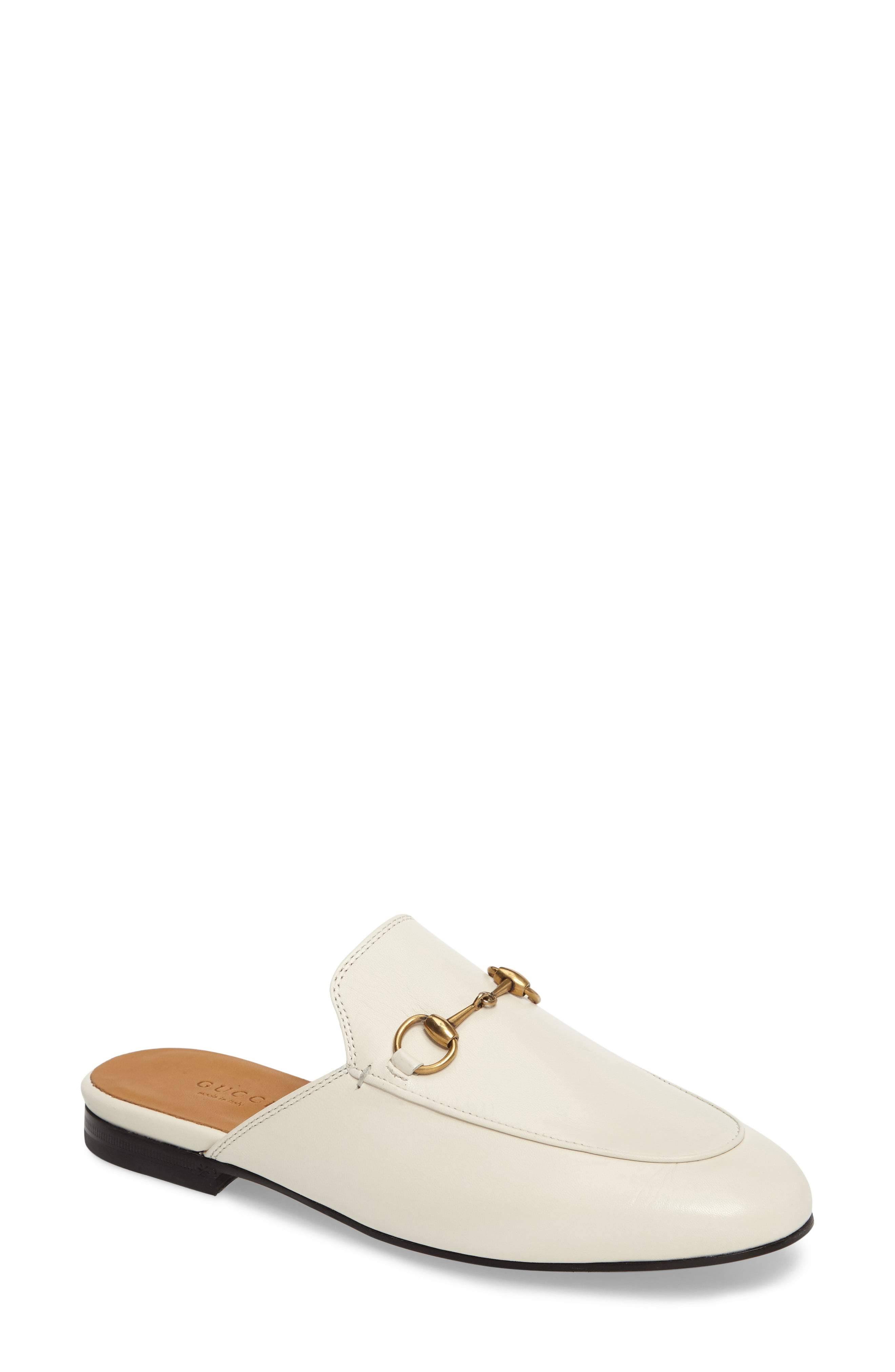 Gucci White Princetown Leather Mules - White - Slippers