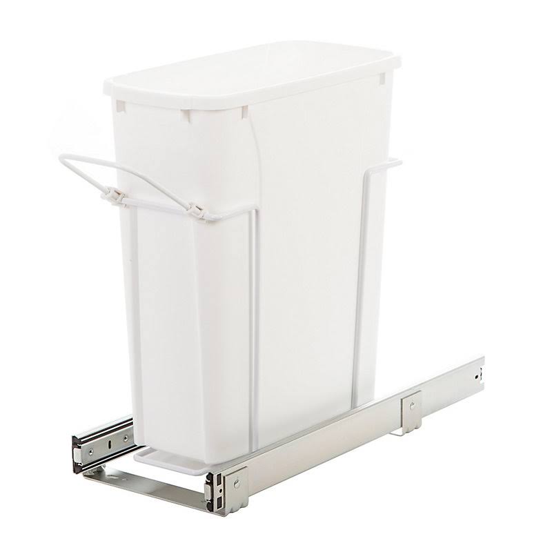 Knape u0026 Vogt 5-Gallon Cabinet Pull-Out Plastic Trash Can, White