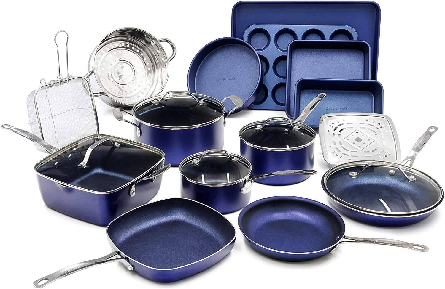 Granite Stone Diamond 20 Piece Cookware + Bakeware Set with Ultra Nonstick