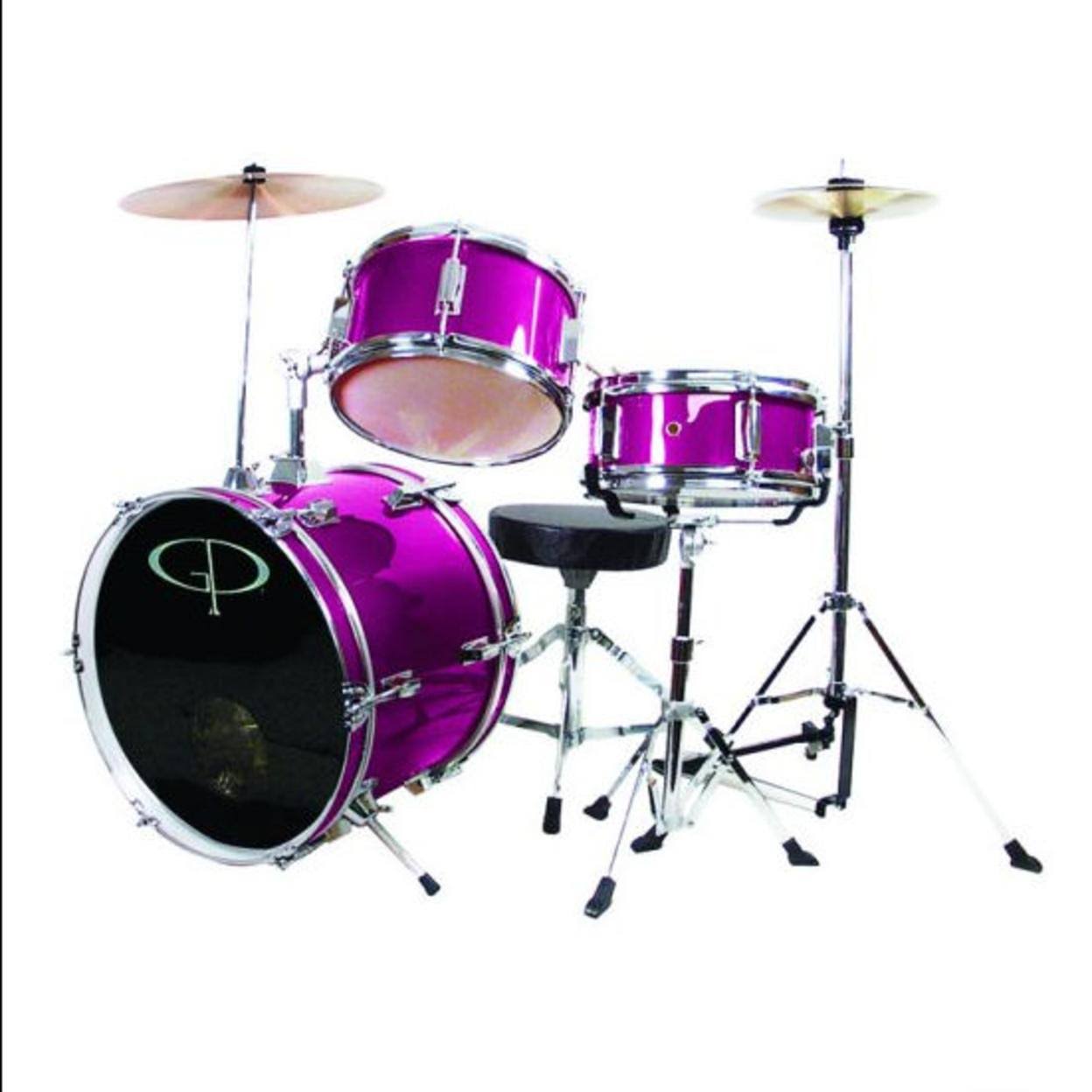 GP Percussion Gp50mpk Complete Junior Drum Set Pink 3-Piece
