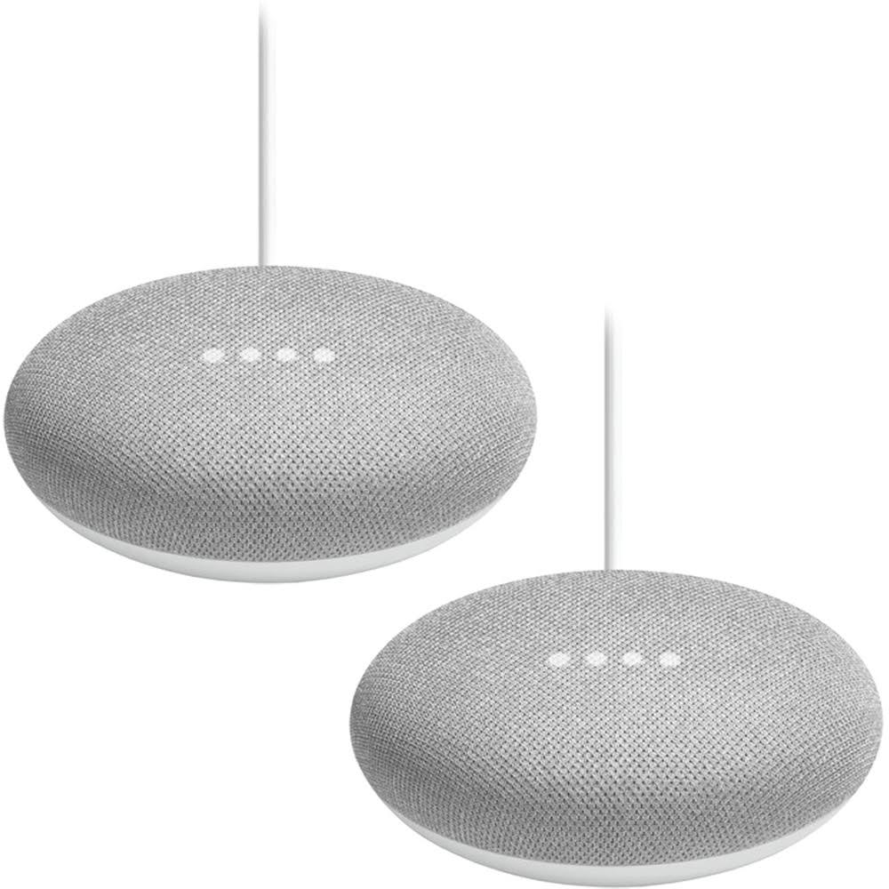 Google Home Mini Smart Speaker (GA00210-US) 2-Pack Bundle - Chalk