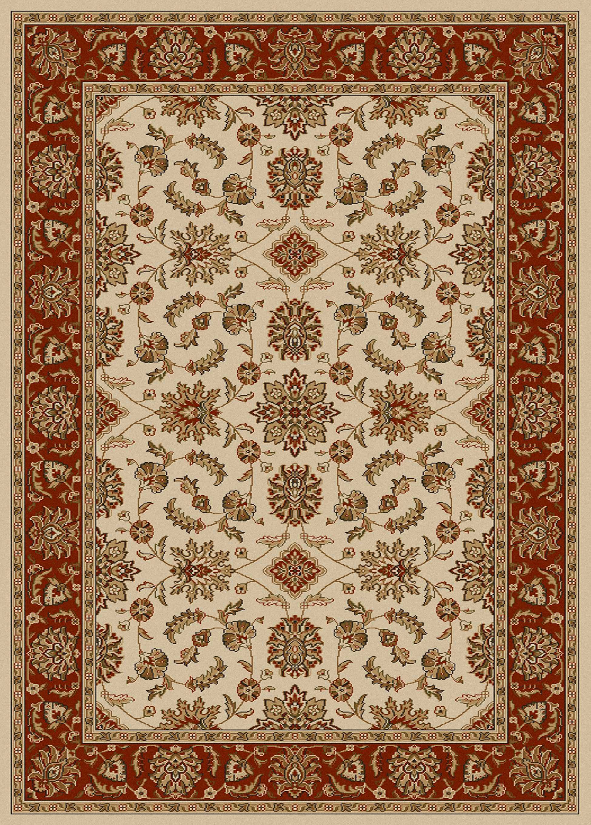 Radici Como 1592 3&3x22 x 4&11x22 Ivory / Brick Area Rug