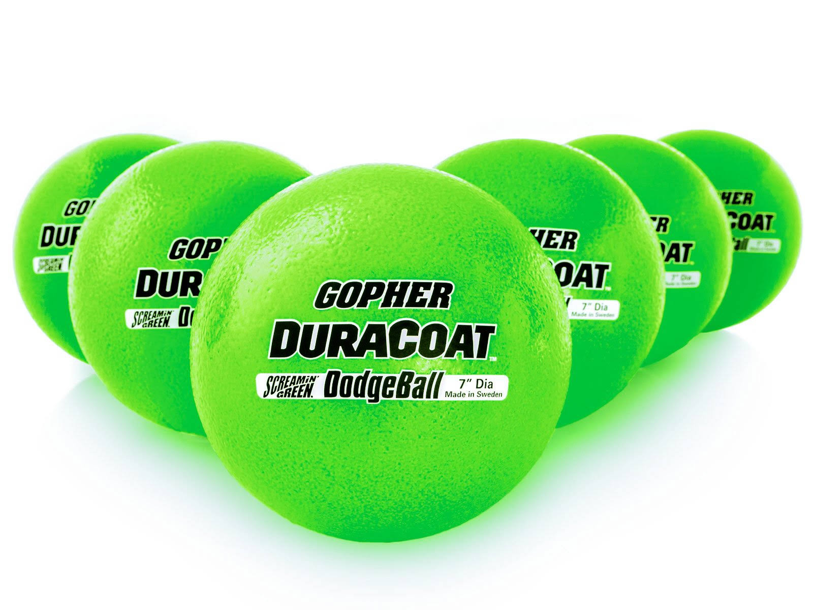 Rainbow Duracoat Dodgeballs - Screamin& Green 7x22 Diameter