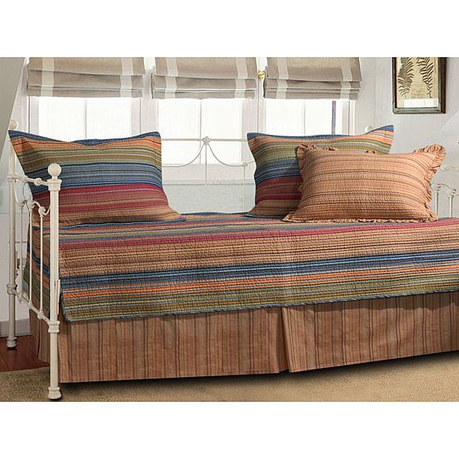Katy Five-Piece Striped Cotton/Microfiber Polyester Daybed Set