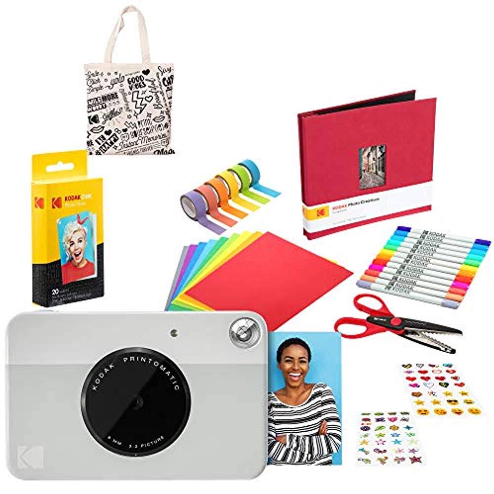 Kodak Printomatic Instant Print Camera (Grey) Scrapbook Bundle