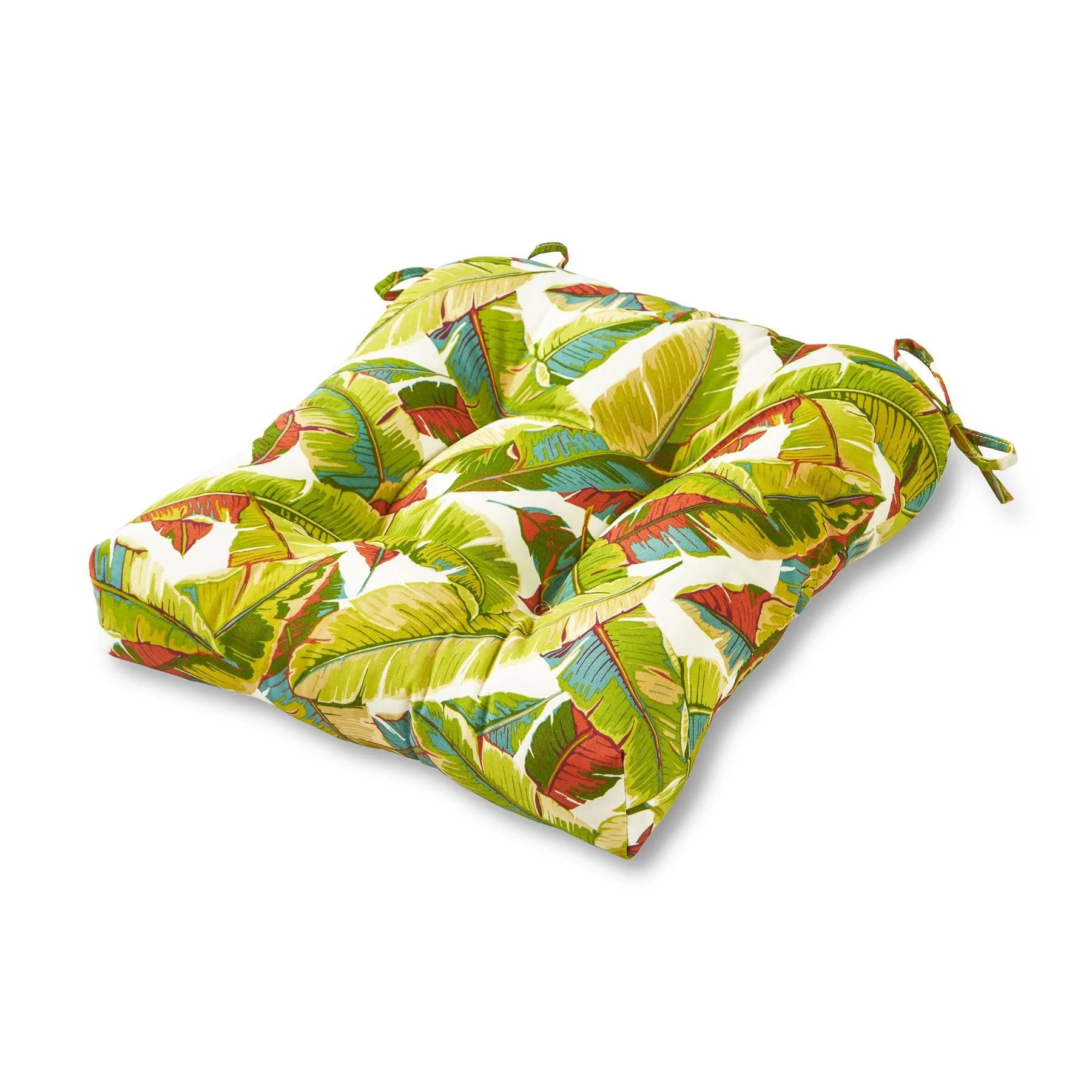 Greendale Home Fashions AZ4800-PALM-MULTI Tropical Multi 20-inch Outdoor Dining Seat CUSHION, Set of 1
