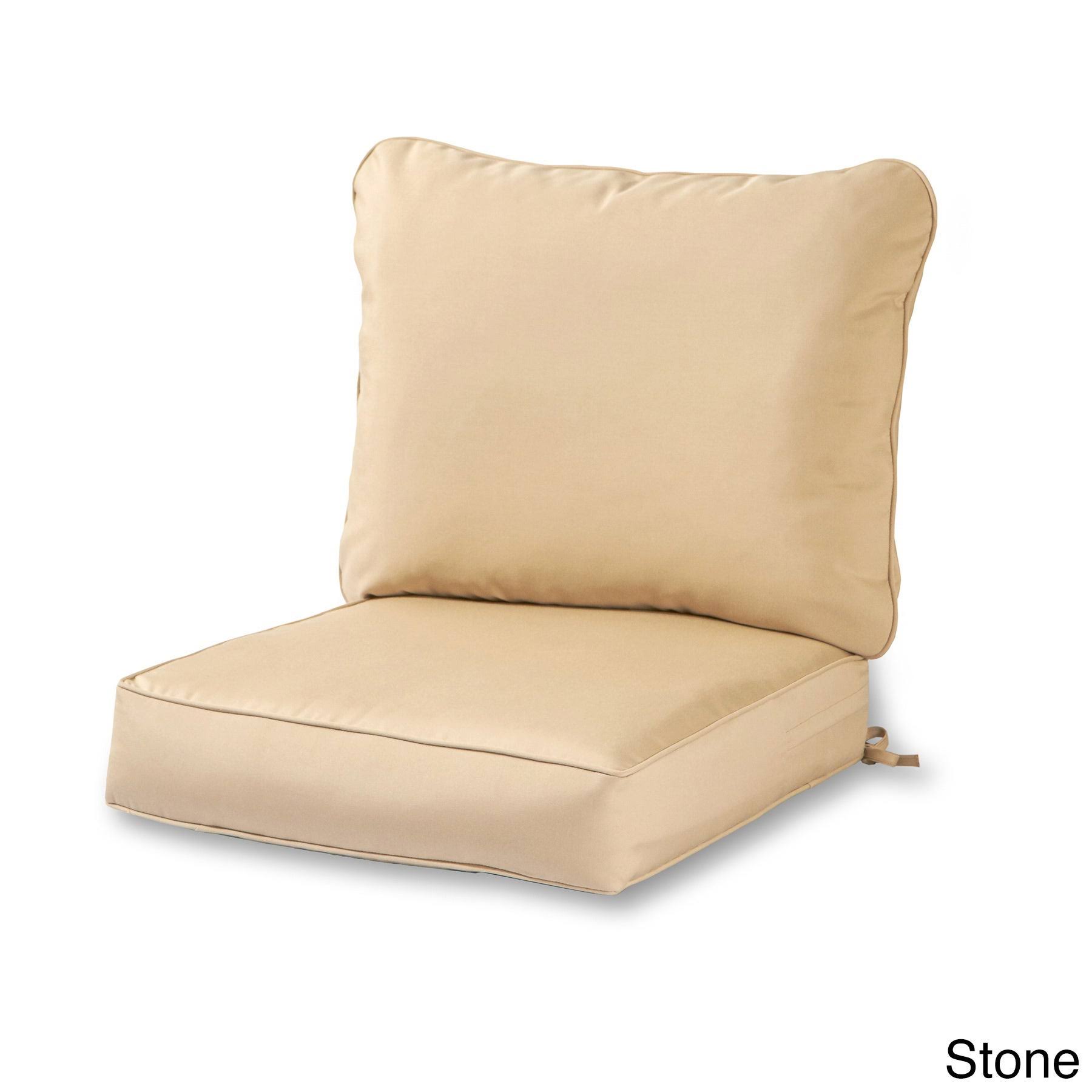 Elmington Deep Seat 25-inch x 47-Inch Outdoor Back and Seat Cushion Set by Havenside Home - 25 W x 47 L Stone Solid