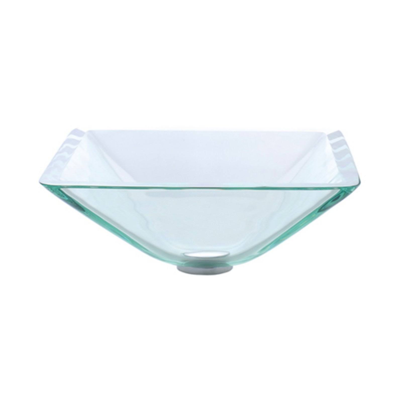 Kraus GVS-901 Aquamarine Glass Vessel Bathroom Sink, Clear