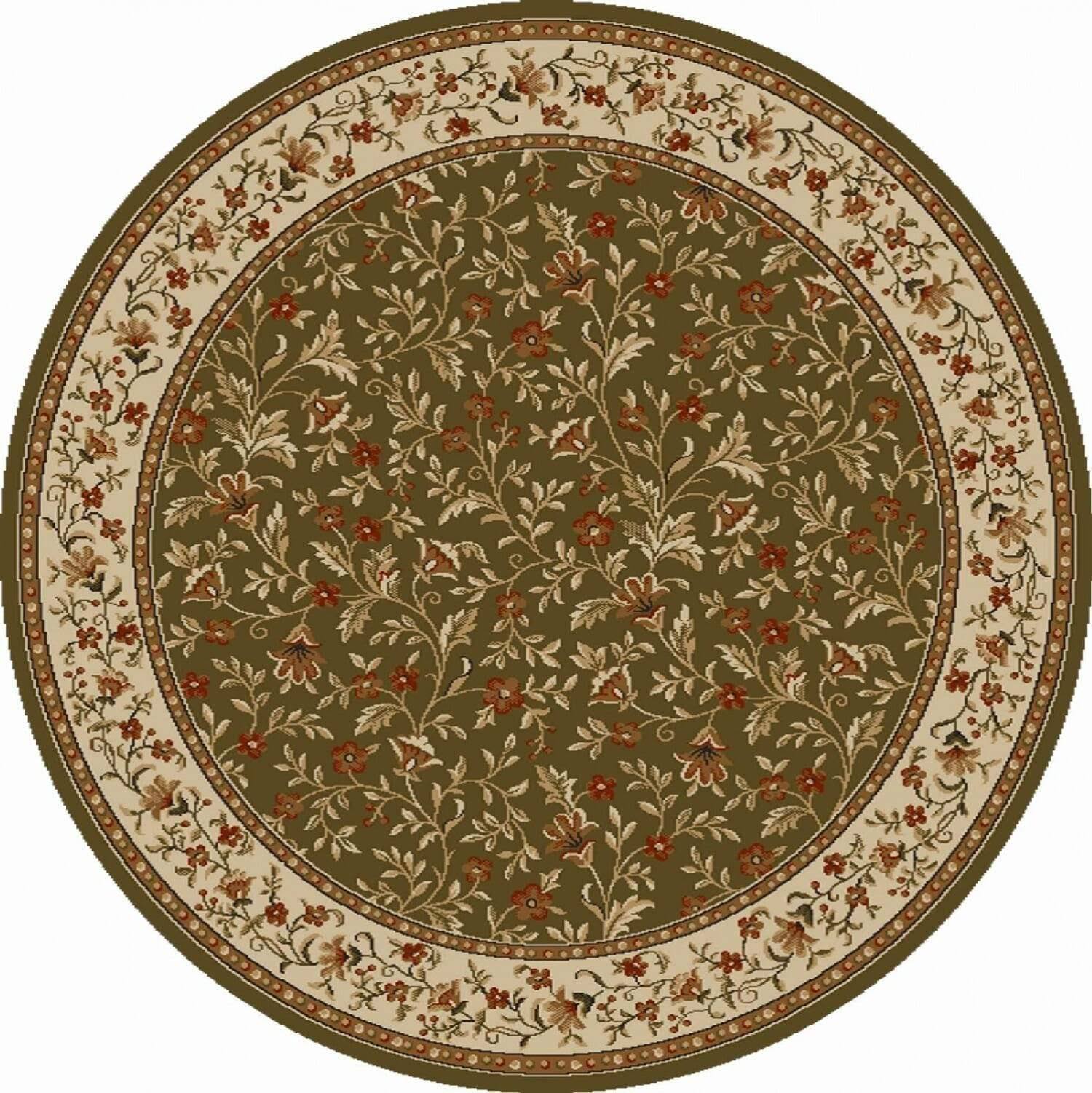 Radici USA Como 1593 5&3x22 Round Green Area Rug