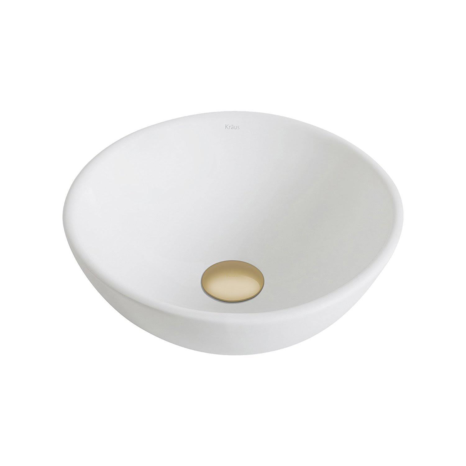 Kraus Elavo Ceramic Round Vessel Bathroom Sink