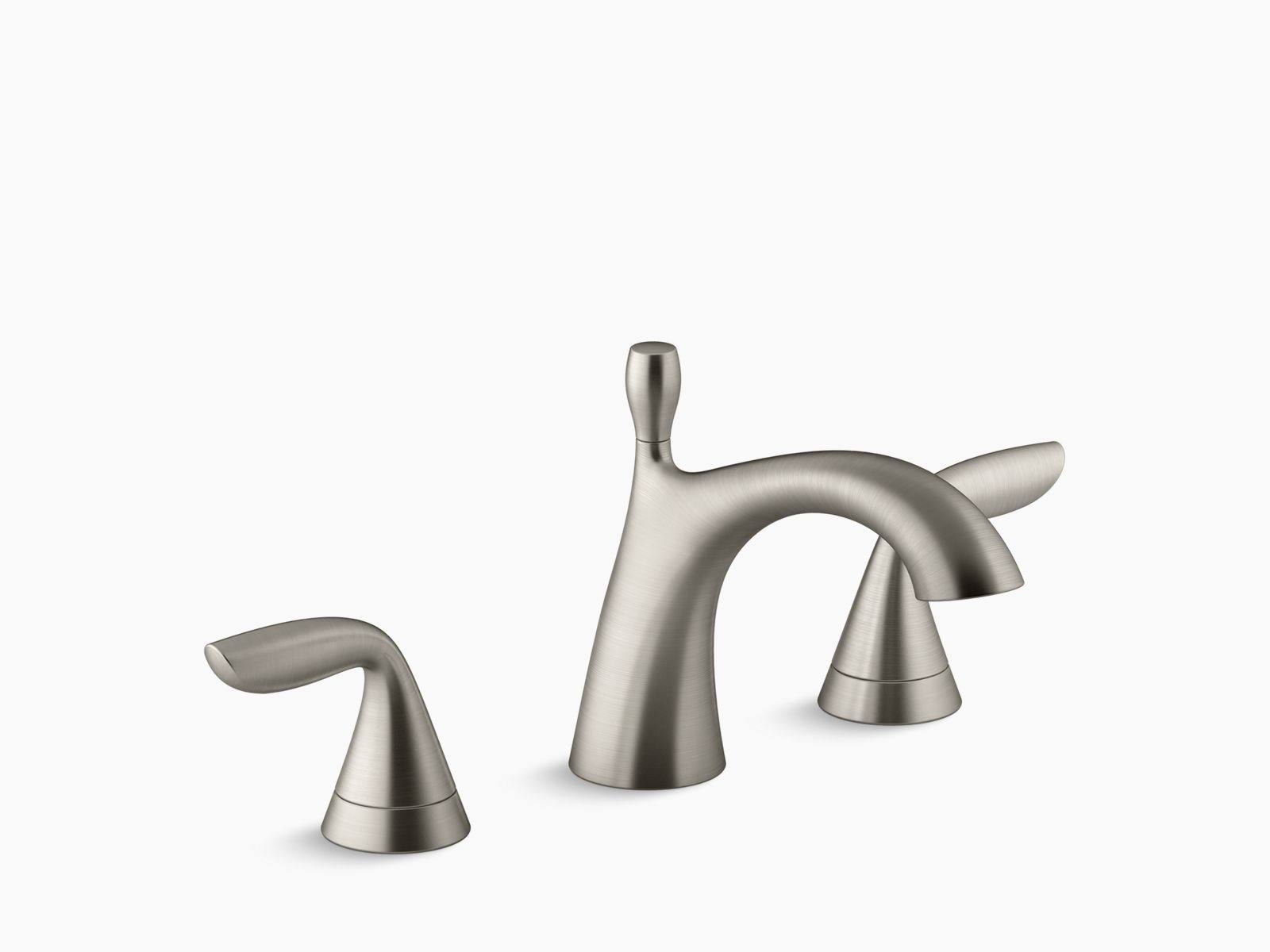 Kohler Williamette 8 in. Widespread 2-Handle Bathroom Faucet with Drain in Vibrant Brushed Nickel