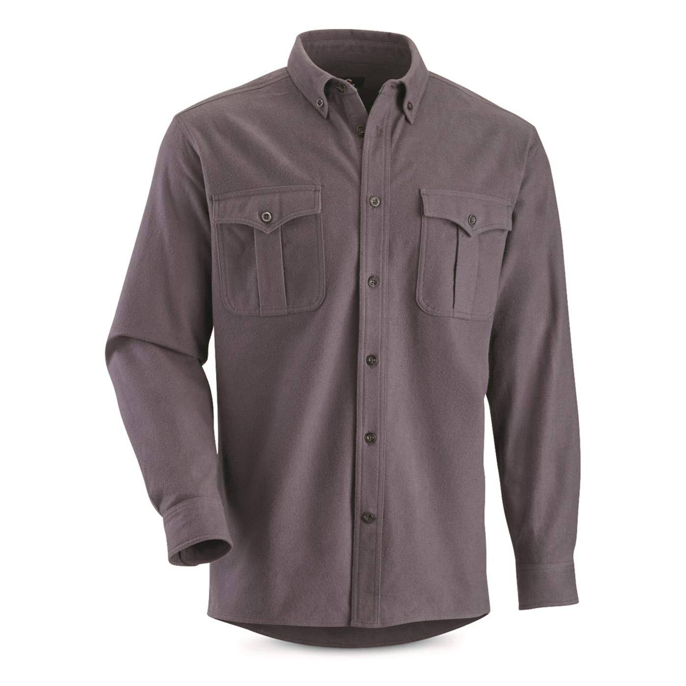 Guide Gear Men&s Cotton Chamois Shirt, Male, Medium, Magnet Gray