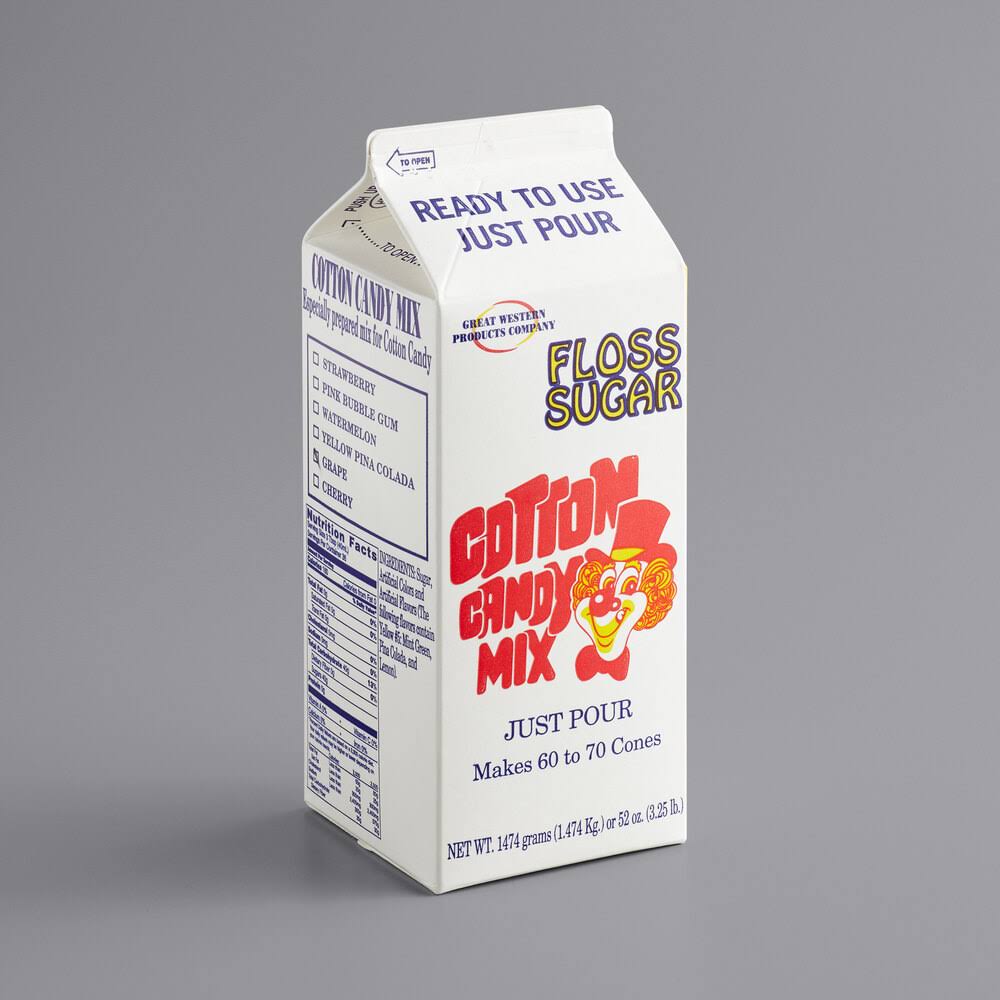 Great Western 1/2 Gallon Carton Purple Grape Cotton Candy Floss Sugar - 6/Case 16035