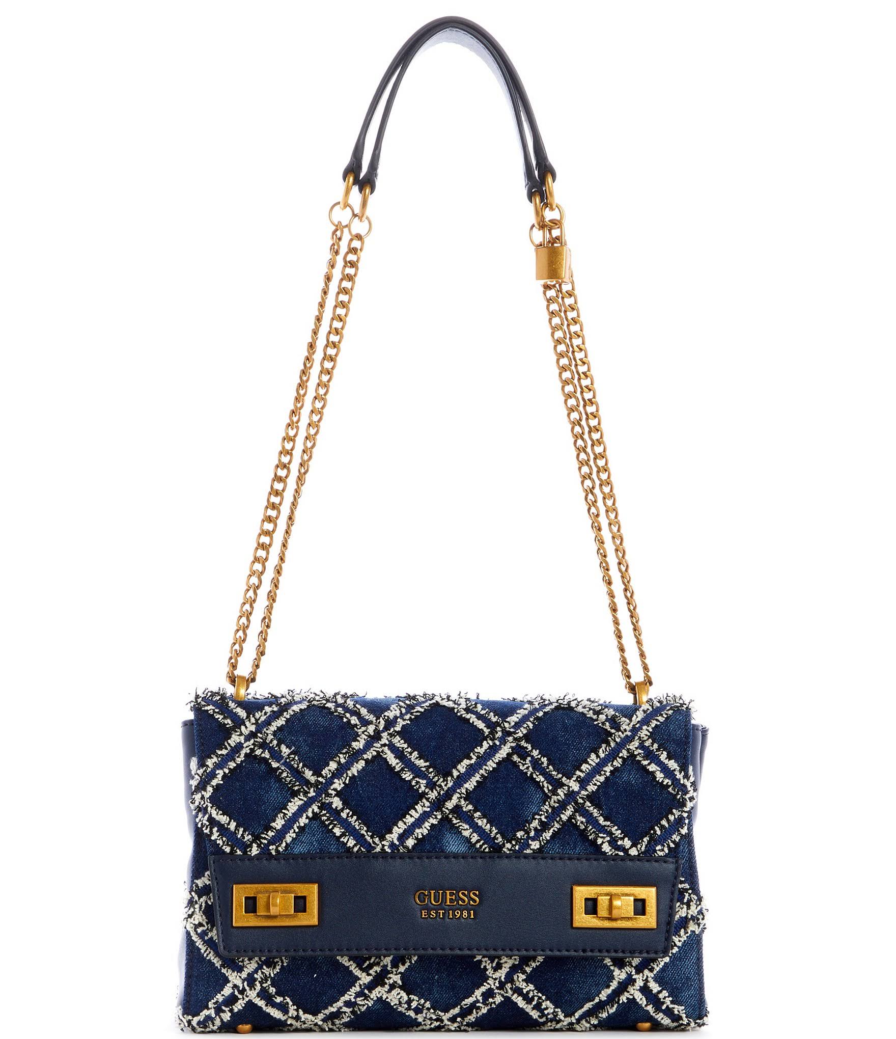 Guess Katey Flap Shoulder Bag - Denim Multi