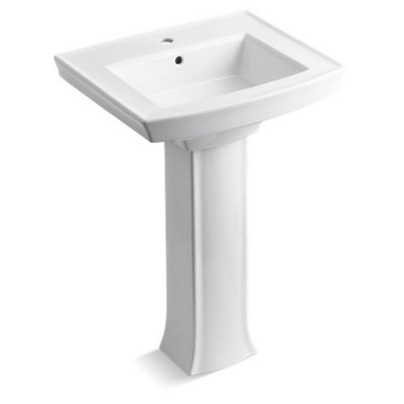 Kohler K-2359-4-0 Archer Pedestal Bathroom Sink with 4x22 Centers White