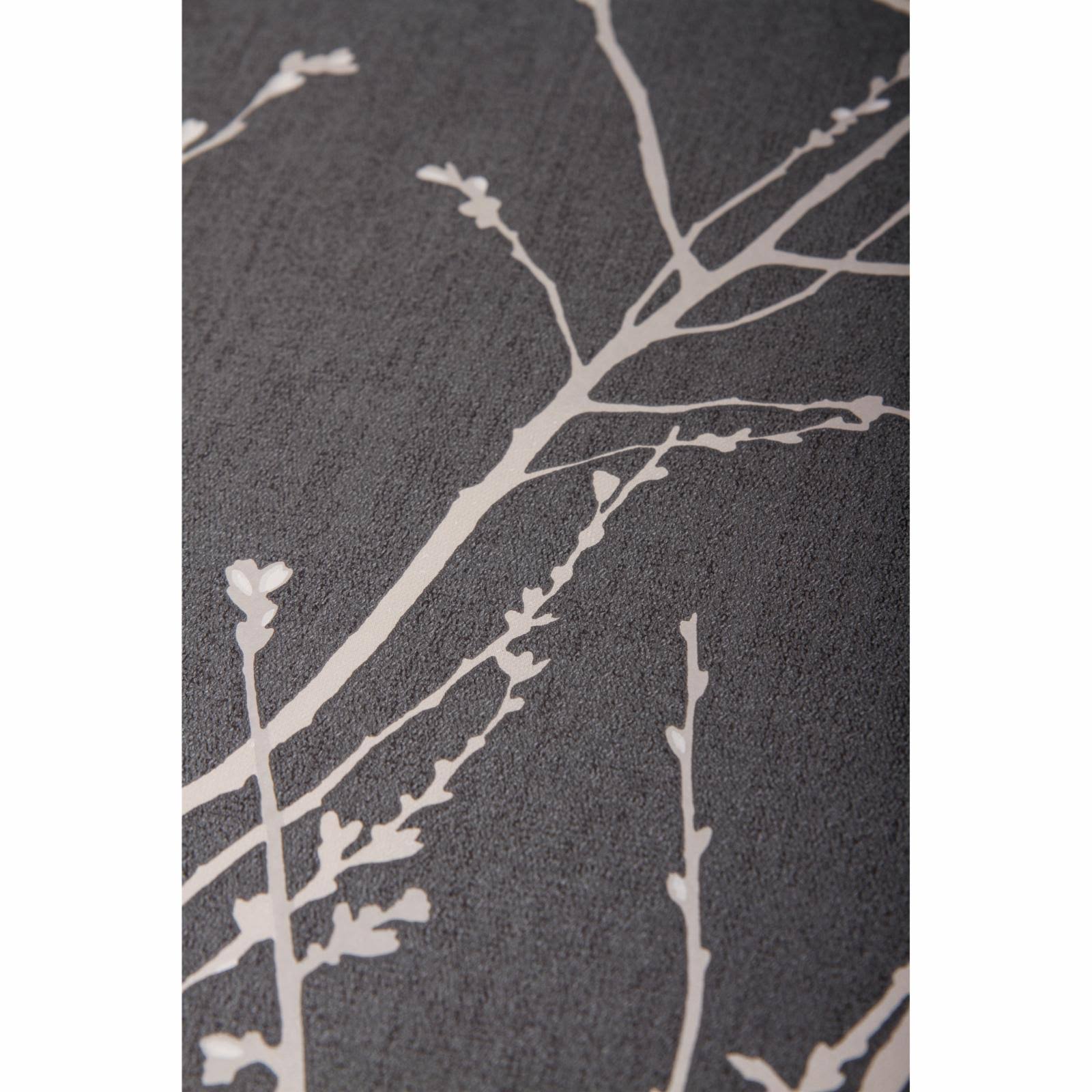 Graham u0026 Brown Innocence Charcoal/ Silver Wallpaper
