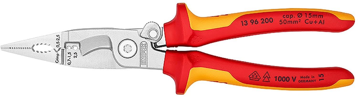 Knipex 13 96 200 Pliers for Electrical Installation, 8in.