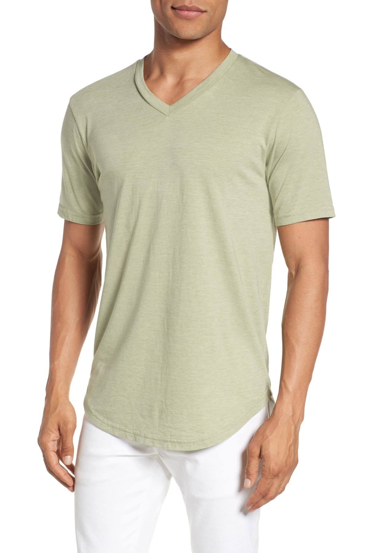 Goodlife Scallop Triblend V-Neck T-Shirt Seagrass S Male at Nordstrom Rack - Mens V-Neck Shirts - Me