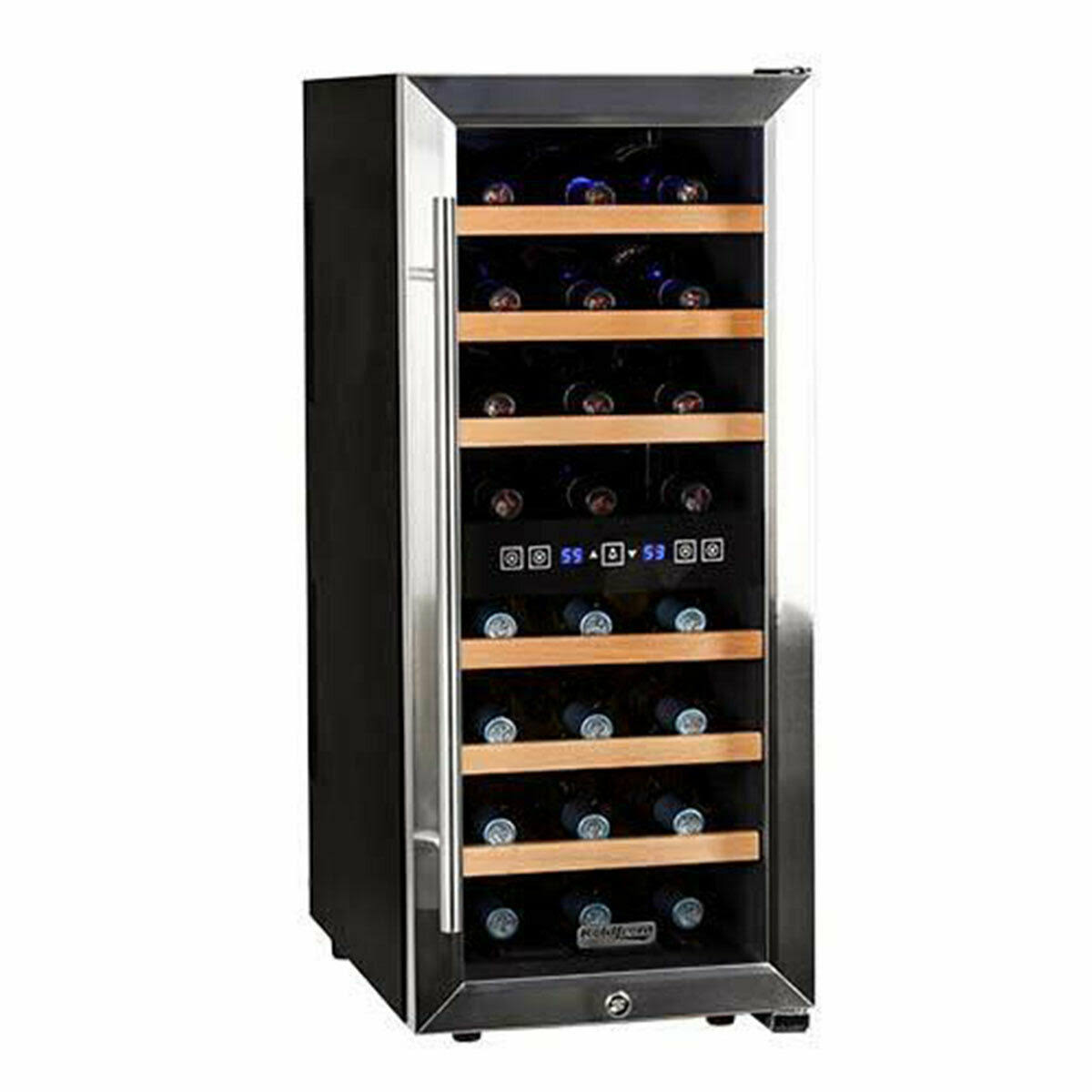 Koldfront 24-Bottle Freestanding Dual Zone Wine Cooler - 24x22 - Black