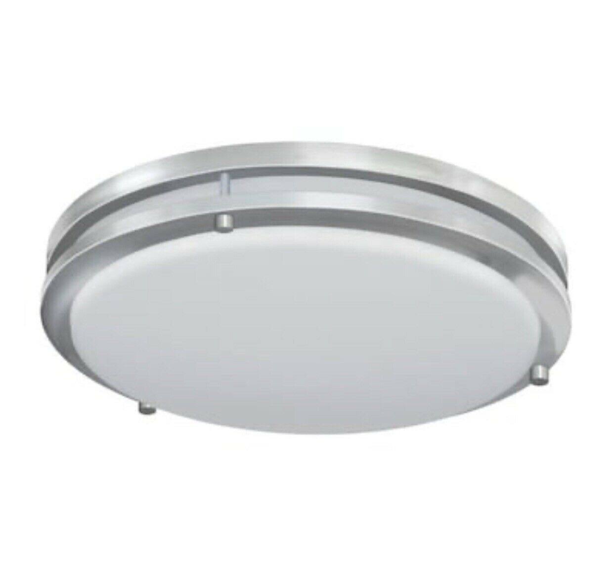 Good Earth Lighting Jordan 14-in Satin Nickel Transitional Flush Mount Light Energy Star | FL1217-NSM-14LF1-G