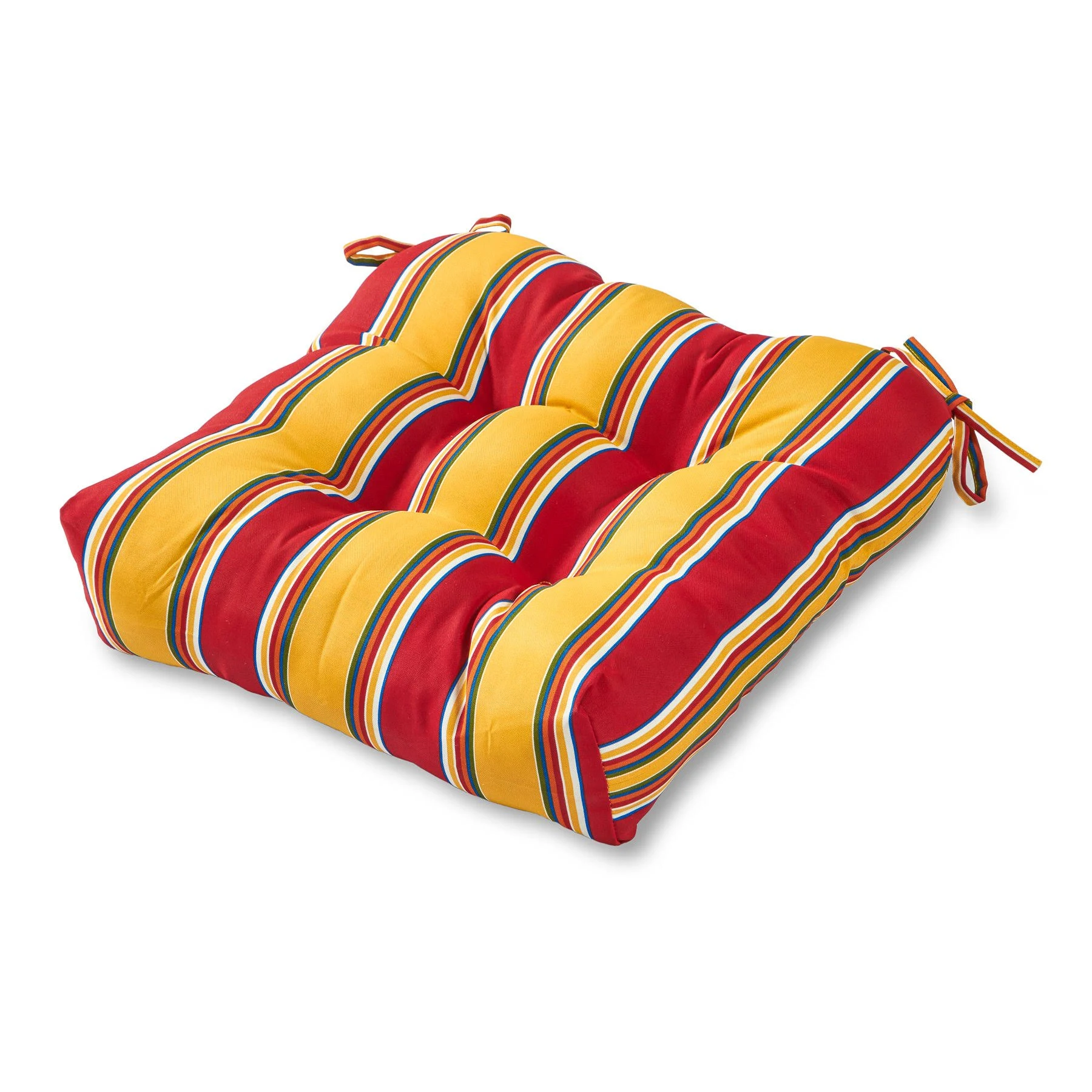 Greendale Home Fashions AZ4800-CARNIVAL Fiesta Stripe 20-inch Outdoor Dining Seat CUSHION, Set of 1