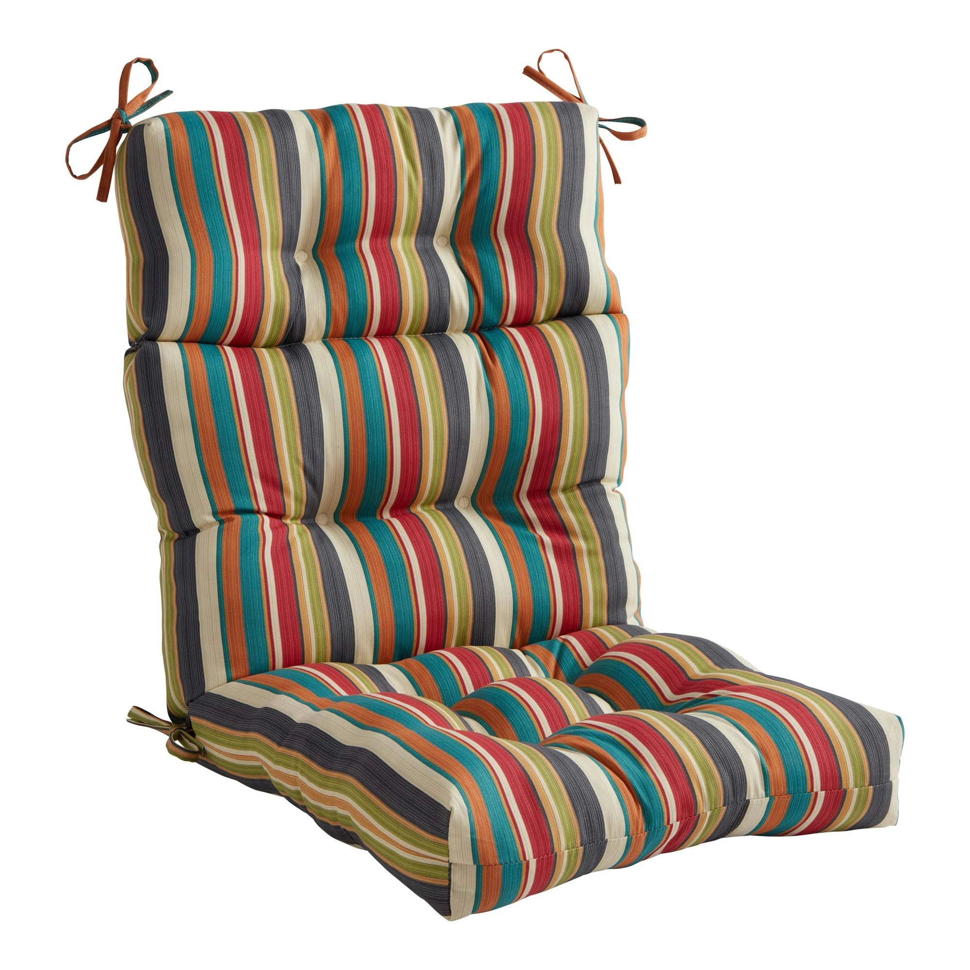 Greendale Home Fashions AZ4809-SUNSET Adobe Stripe 44&& x 22&& Outdoor Seat/Back Chair Cushion