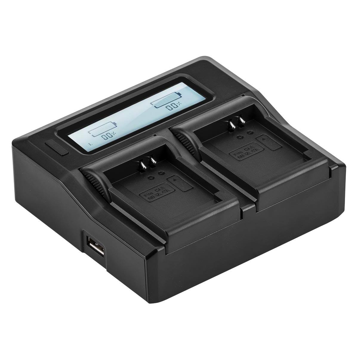 Green Extreme Dual Smart Charger with LCD Screen for Canon NB-13L