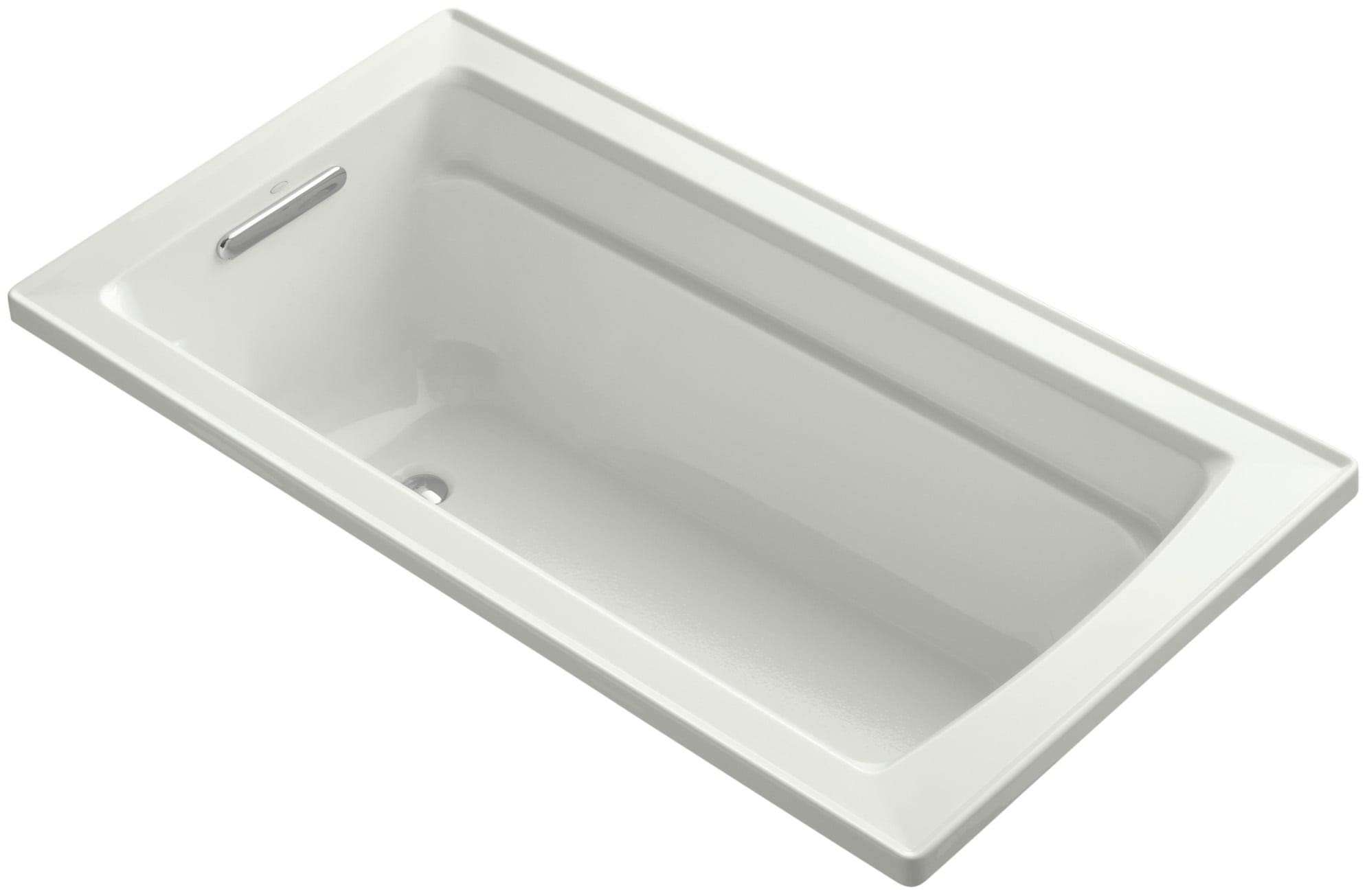KOHLER K-1123-NY Archer 60 In. x 32 In. Drop-In Bath with Reversible Drain, Dune
